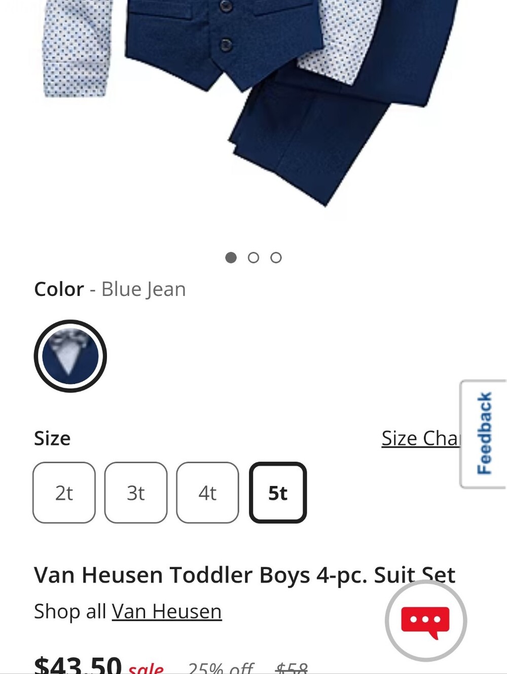 Van Heusen Navy Blue Vest & Pants Set with White Polka Dot Shirt Wedding 2 For $